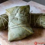 Chinese dumplings made of glutinous rice and wrapped in bamboo leaves